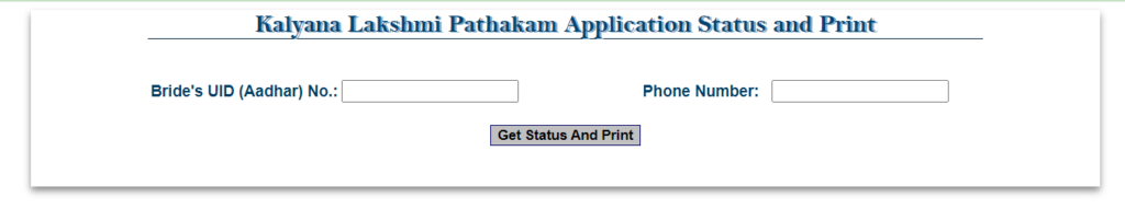 Ts Kalyana Lakshmi Scheme Status