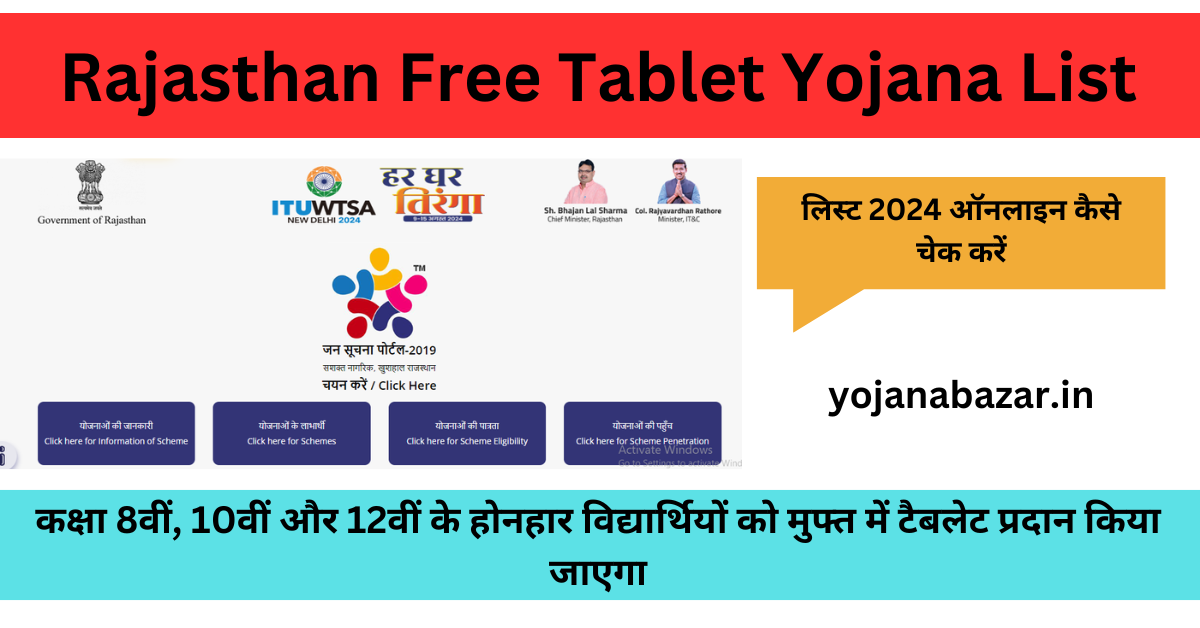 Rajasthan Free Tablet Yojana List