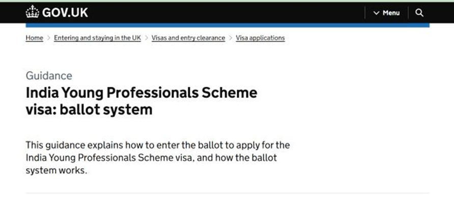 India Young Professionals Scheme
